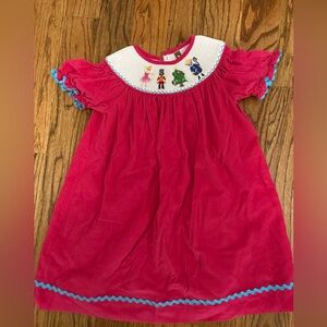 Pink Dress with Embroidered Collar